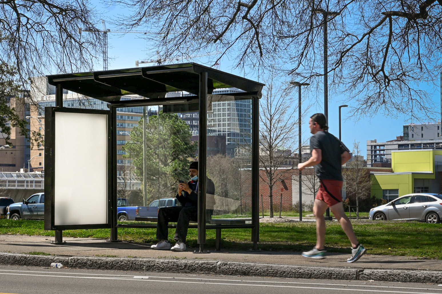 Recently installed bus shelter