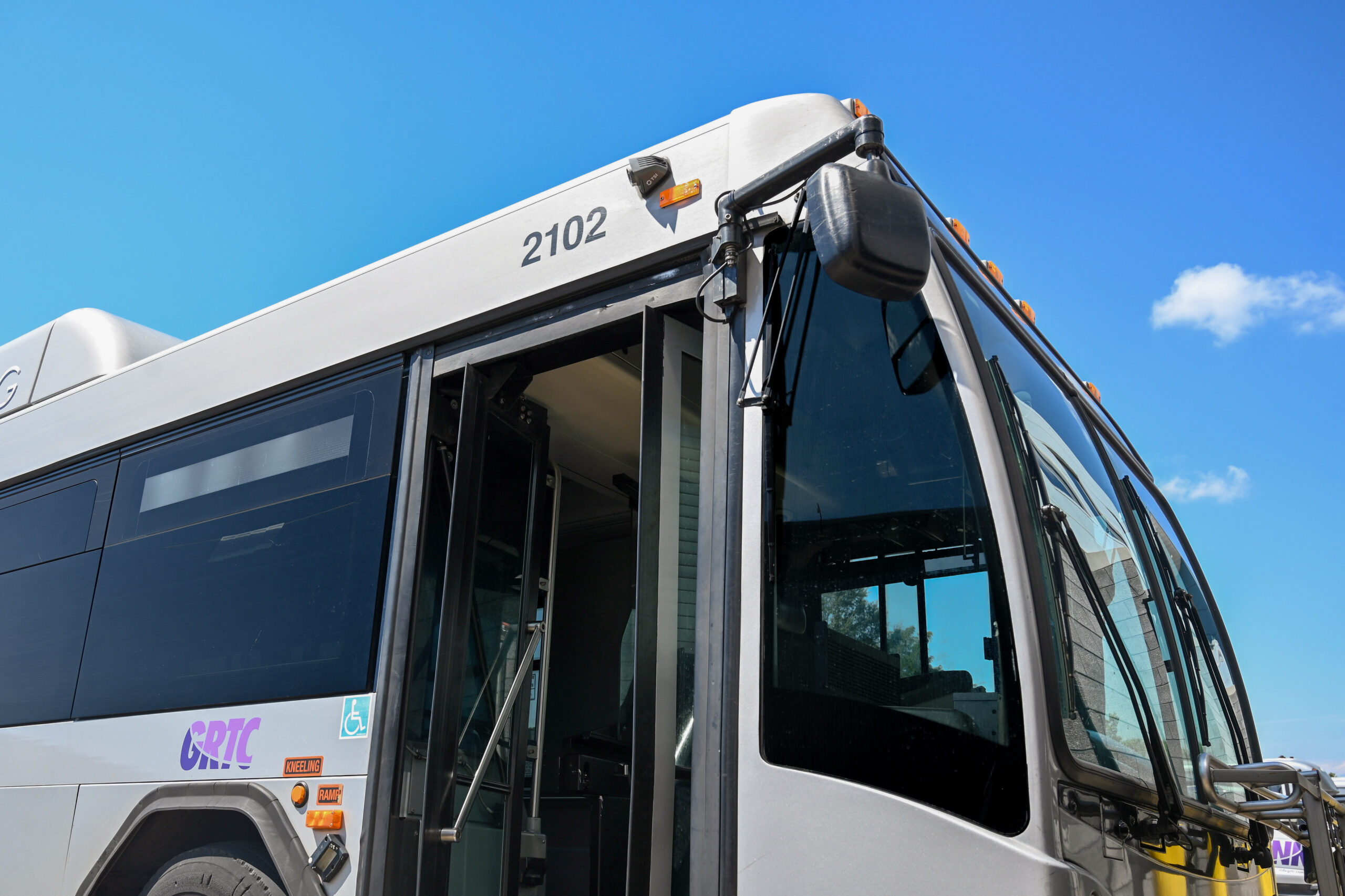 GRTC bus waiting with its door open for boarding