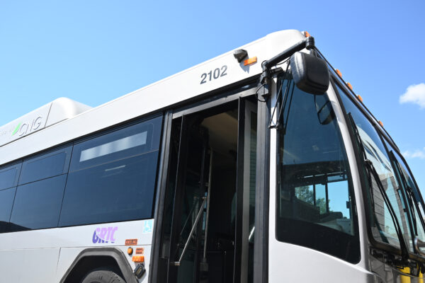 GRTC bus waiting with its door open for boarding