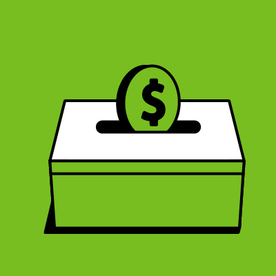 money going into a donation box