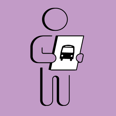 a person reading about transit projects
