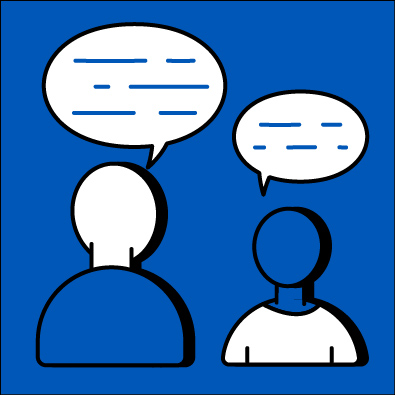 two people having a discussion about taking transit