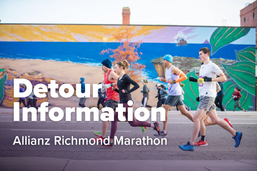 Runners in the Richmond Marathon with text 