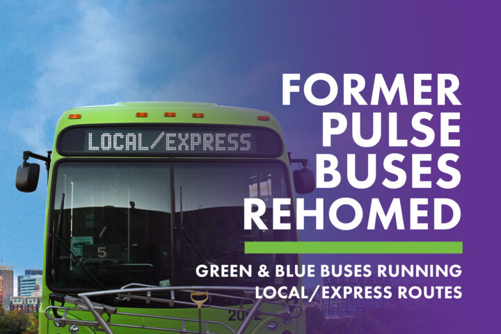 Former Pulse Buses Rehomed: Green & Blue buses running local/express routes