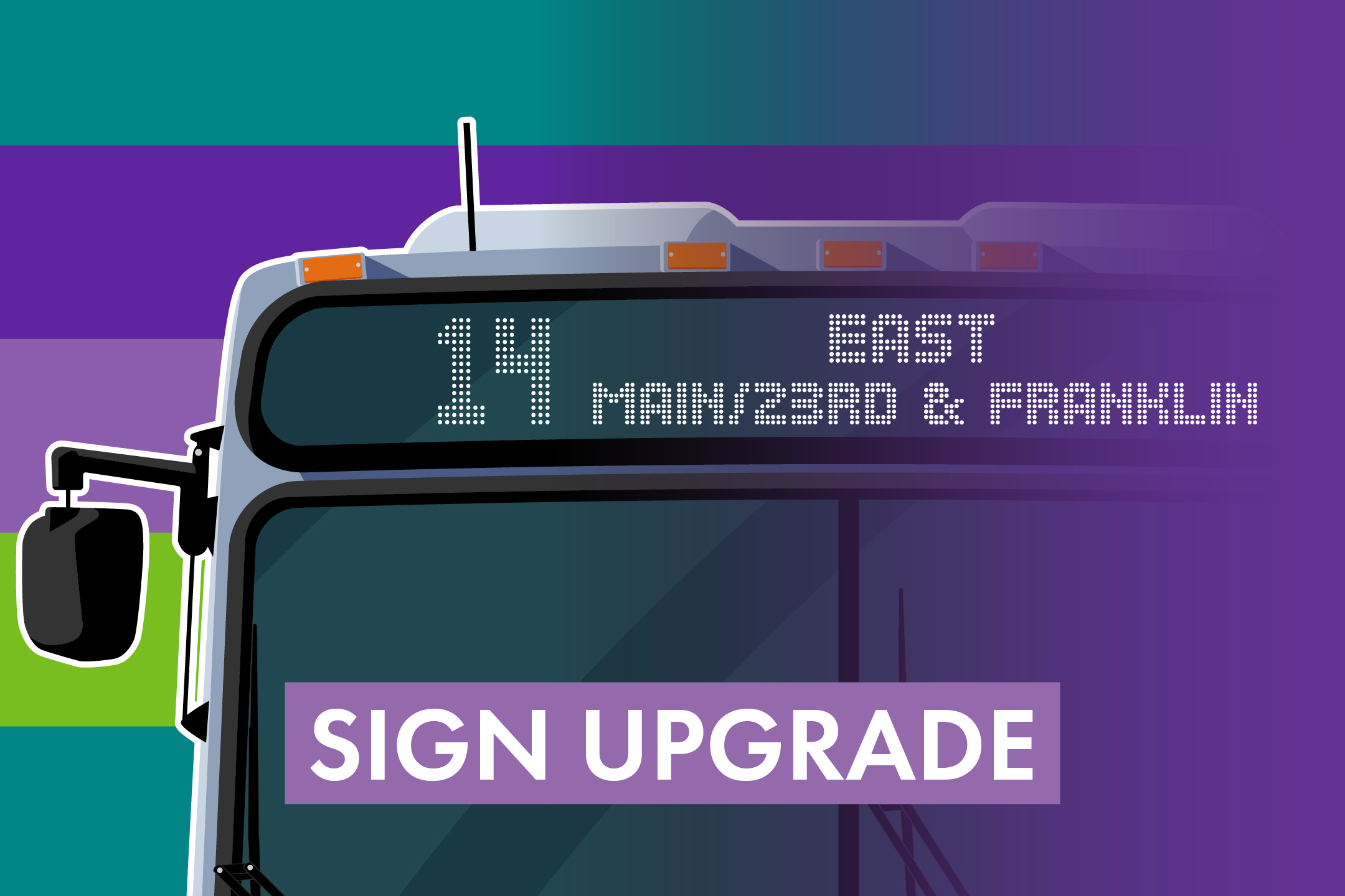graphic of bus destination sign