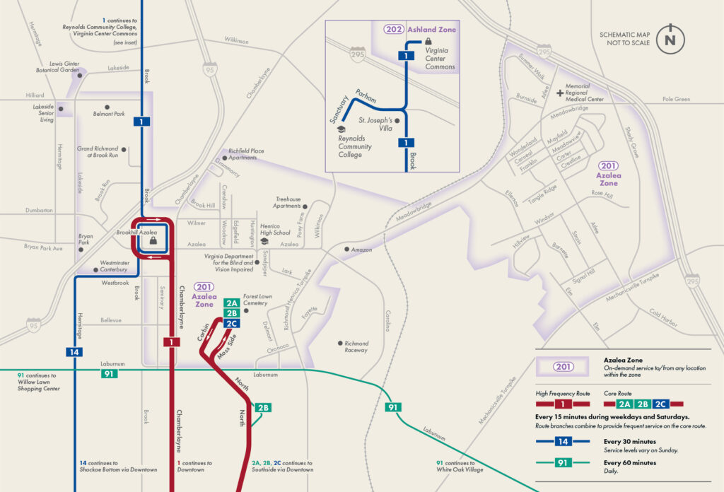 Map of the LINK Azalea Microtransit Zone going into affect October 19 2026